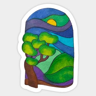 Hand Drawn Landscape Sticker